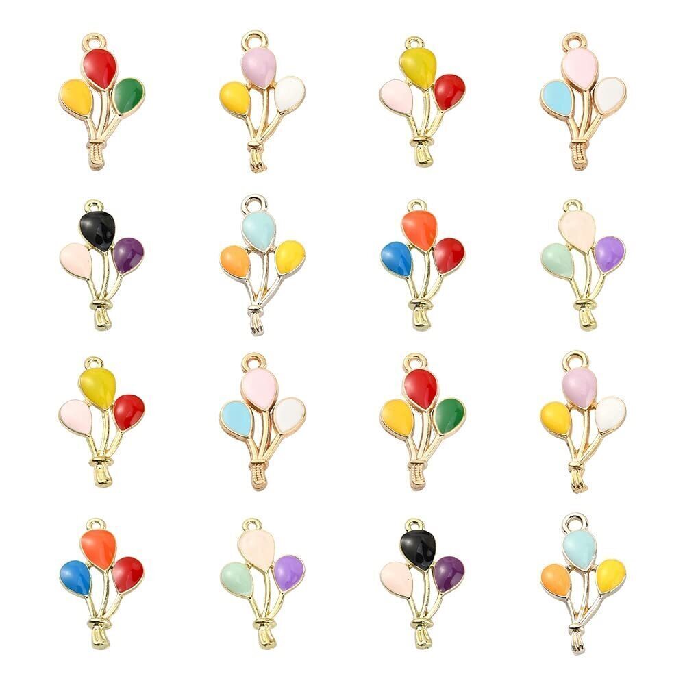 5992 40 pcs 8 Colors Rainbow Color Charms Balloon Charms Enamel Hot Air
